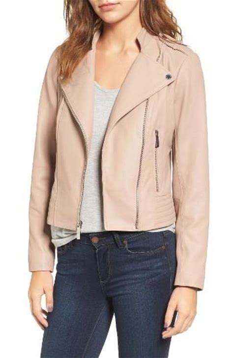 michael kors pink leather moto jacket|michael kors leather jacket macy's.